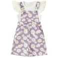 thumbnail image 1 of Staki Summer Girls 2pcs Clothing Sets Short Sleeve T-Shirt and Suspenders Shorts Newborn Overalls Girl 2T 3T 4T Purple,18-24 Months, 1 of 5
