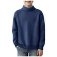 thumbnail image 1 of Staki Sweater Autumn And Winter Boys Cotton Sweaters Long Sleeve Pullover Knit Sweater(Blue,7-8 Years), 1 of 5