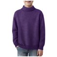 thumbnail image 1 of Staki Sweater Autumn And Winter Boys Cotton Sweaters Long Sleeve Pullover Knit Sweater(Purple,7-8 Years), 1 of 5