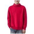 thumbnail image 1 of Staki Sweater Autumn And Winter Boys Cotton Sweaters Long Sleeve Pullover Knit Sweater(Red,3-4 Years), 1 of 5