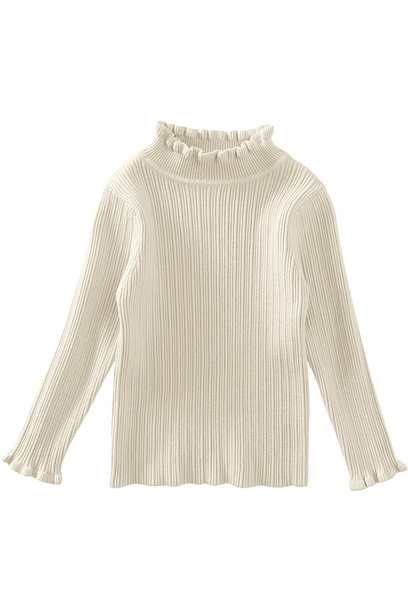 Sweatshirt for Kids Toddler Baby Girls Sweaters Letter Long Sleeve Round Neck Knitted Pullover Tops(6-7 Years,Beige)