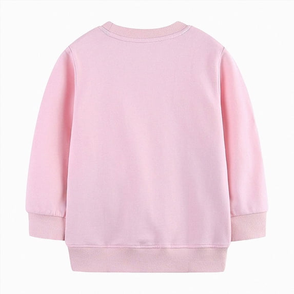 Staki Sweatshirts for Girls Lightweight Boxy Fall Tops Long Sleeve Fashion Pullover Clothing(Pink,5-6 Years)