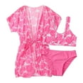 thumbnail image 1 of Staki Swim Suits Dresses for Teen Girls Girls Swimsuit Bathing Suits Bikini Set 3 Piece Girls' Swimwear Bathing Suit with Cover Up 5-11Y(Hot Pink,5-6 Years), 1 of 5