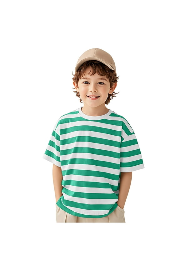 T Shirts for Boys Boys Plain Basic Tees Cotton Solid Short Sleeve Crewneck T Shirts Teen Boys Summer Clothes 12-24M 3-12Y(Light Green,7-8 Years)
