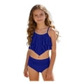 thumbnail image 1 of Staki Teen Bathing Suits Girl Swimsuit Bikini Set Print Bathing Suit Two Piece Girls' Swimwear 12-16Y(Blue,12-13 Years), 1 of 5
