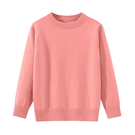 Staki Teen Sweaters Girls Sweaters Kids Fall Winter Tops Long Sleeve Crew Neck Knit Casual Spring Cozy Pullover(2-3 Years,Red)