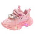 thumbnail image 1 of Staki Tennis Shoes for Girls Kids Light up Shoes Toddler Girls Breathable Led Flashing Sneakers(,), 1 of 6