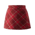 thumbnail image 1 of Staki Tennis Skirts Girls Pleated Skirt Kids Tennis Elastic Waist Uniform Plaid Skirt 3-9Y 10-12Y(Wine,3-4 Years), 1 of 4