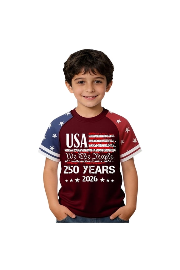 Toddler 4th of July Shirts Boys America Shirt Kids USA Patriotic T-Shirt Summer Tee 1-13Years,1-2 Years