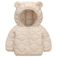 thumbnail image 1 of Staki Toddler Baby Boy Little Cute Bear Hoodie Jacket Fuzzy Winter Warm Sweatshirt Coat Puffer Jacket 12M,18M,24M,2T,3T,4T,5T(White,18-24 Months), 1 of 4