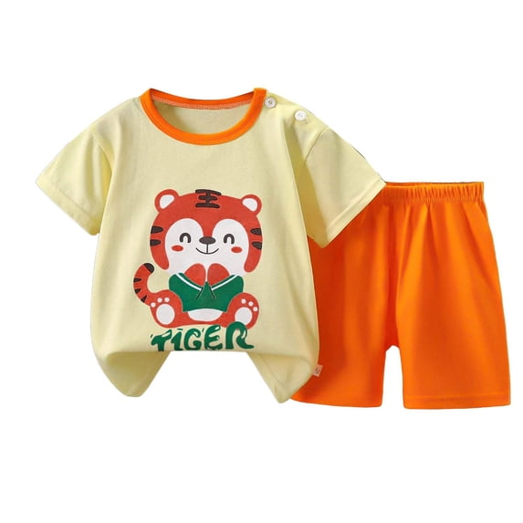 Staki Toddler Baby Boys Clothes Set Short Sleeve T-Shirt and Shorts Summer 2 PCS Outfit for 3M-6Y,3-9 Months