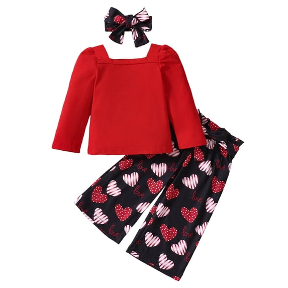 Staki Toddler Baby Girl Outfits Ruffle Long Sleeve Striped Trim Tops + Flare Pants Set Toddler 2Pcs Fall Winter Clothes(Black,3-4 Years)