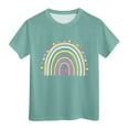 thumbnail image 1 of Staki Toddler Baby Girl Short Sleeve Tops Summer Colorful Basic Tee Casual T Shirt Pullover Sweatshirt 2T 3T 4T,6-7 Years, 1 of 7
