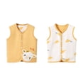 thumbnail image 1 of Staki Toddler Baby Sleeveless Jackets Toddler Girls Fleece Vest Kids V-Neck Vest Jacket Lightweight Sleevless Fall Winter Warm Outerwear(Yellow,6-12 Months), 1 of 4