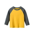 thumbnail image 1 of Staki Toddler Boy Fall Tops Boys' Everyday Long-Sleeve Tees Breathable Cotton Blend(Yellow,5-6 Years), 1 of 5