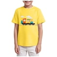 thumbnail image 1 of Staki Toddler Boy Graphic Tees Boys' Short Sleeve Crewneck T-Shirts Top Tee Toddler Boys' Cotton T-Shirt 2-9Y 10-14Y(Yellow,13-14 Years), 1 of 4
