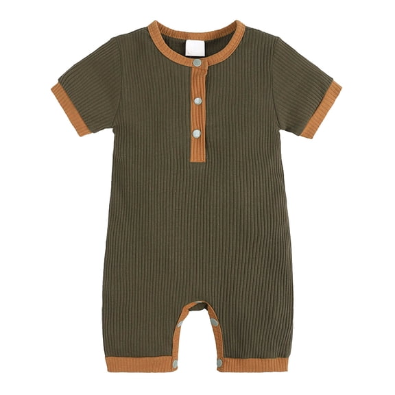 Staki Toddler Boy Outfit Embroidery Jumpsuit Sleeveless Overall Spring Palysuit Clothes Baby Boy Summer Romper 0-24M(Army Green,12-18 Months)