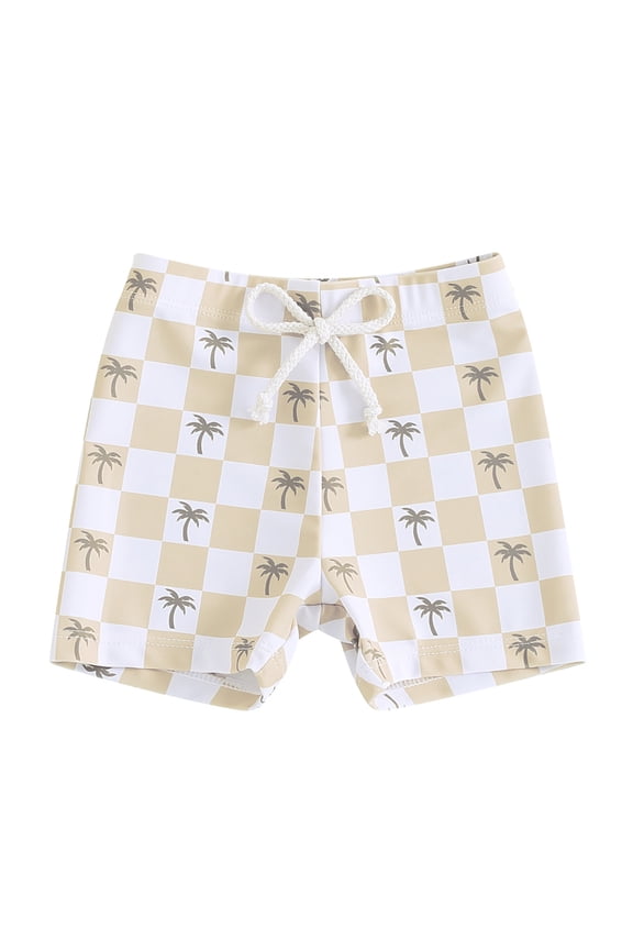 Toddler Boy Swimsuit Boys Swim Trunks Stretch Quick Dry Bathing Suit Toddler Beach Shorts 6-24M 2-4Y(Khaki,12-18 Months)