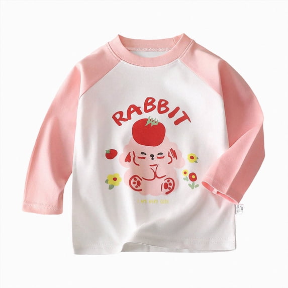 Staki Toddler Boy Winter Clothes Cotton Boys Long Sleeve Shirts Basic Crew Neck Kids Shirts Soft Comfortable Long Sleeve Boys Shirts,Casual Kids Toddler Long Sleeve T Shirts 5T 6T(Pink, 5-6 Years)