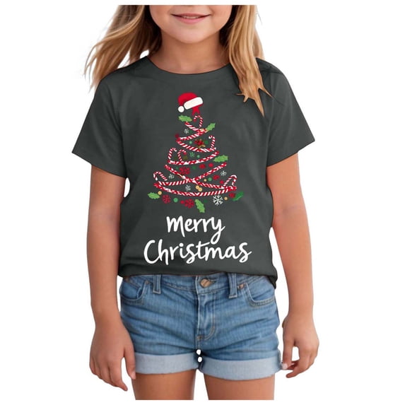 Staki Toddler Christmas Clothes Kids Christmas Shirt(Gray,18-24 Months)