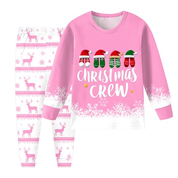 Staki Toddler Christmas Pjs Boys Satin Pajamas Set Button Down Sleepwear Loungewear PJS Long Sleeve Tops   Pants(Pink,3-4 Years)