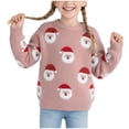thumbnail image 1 of Staki Toddler Christmas Sweater Girl Toddler Ugly Christmas Sweater Girls Xmas Knit Pullover Tacky Kids Holiday Tops(Pink,4-5 Years), 1 of 8