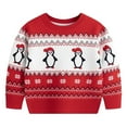 thumbnail image 1 of Staki Toddler Christmas Sweatshirt Boys Ugly Christmas Sweater - Soft Fleece Novelty Christmas Holiday Pullover Sweatshirt for Boys(Red,3-4 Years), 1 of 9