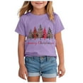 thumbnail image 1 of Staki Toddler Christmas T Shirt Christmas Tree Shirts Toddler Girls Christmas Tshirts Xmas Short Sleeve Graphic Tees Holiday Tops(Purple,9-10 Years), 1 of 6