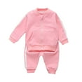 thumbnail image 1 of Staki Toddler Clothes for Boys Toddler Boy Clothes Outfits Long Sleeve Solid Sweatshirt and Pants 2 Piece Boys Fall Winter Sweatsuit Set (Pink,18-24 Months), 1 of 5