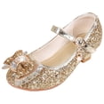 thumbnail image 1 of Staki Toddler Dress Shoes Girl Girl's Dress Shoes Mary Jane Glitter Low Heel Wedding Party Princess Shoes for Toddler Little Big Kids Gold,10 Toddler, 1 of 6