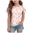 thumbnail image 1 of Staki Toddler Easter Outfit Toddler Boys Girls Cute Bunny Short Sleeve Crew Neck Shirt Top Kids Easter Outfits 1-9Y 10-13Y(Light Pink,12-13 Years), 1 of 6
