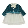 thumbnail image 1 of Staki Toddler Fancy Dress Girls Dresses Toddler Winter Long Sleeve Party Tulle Dresses for Girls(Blue,6-12 Months), 1 of 5