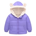 thumbnail image 1 of Staki Toddler Fleece Jacket Hooded Puffer Jackets for Girls Lightweight and Packable Autumn and Winter Coat(Purple,18-24 Months), 1 of 4