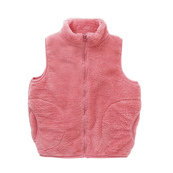 Staki Toddler Fleece Vest Boys Puffer Vest Quilted Outwear Sleeveless Jacket Lined Zipper Waistcoat(Watermelon Red,15-16 Years)