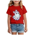thumbnail image 1 of Staki Toddler Girl Fall Clothes Halloween Shirts for Girls Graphic Tshirts Cotton Short Sleeve Tee(Red,7-8 Years), 1 of 5