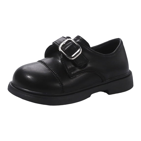 Staki Toddler Girl Mary Jane Shoes Girls Dress Shoes Patent Ballerina Flats Toddler Little Big Kid Mary Jane Low Heels Shoes(Black,6.5 Big Kid)