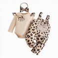 thumbnail image 1 of Staki Toddler Girl Outfit Newborn Baby Girl Clothes Outfits Bodysuit Pants Headband Set Fall Infant Baby Girl Long Sleeve Jumpsuit Bodysuit+Cute Long Pant Headband Set 0 3 Months(Beige, 0-3 Months), 1 of 9