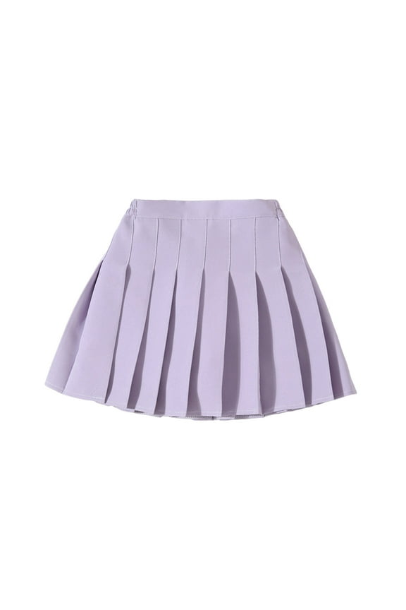Toddler Girls Pleated Skirt Women Girls Thick Wool Fabric for Cold Weather Versatile Plaid Pleated Skirt 2-9Y 10-13Y(Purple,11-12 Years)
