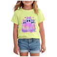 thumbnail image 1 of Staki Toddler Halloween Tshirt Girls Halloween Shirt T-Shirt Fall Cotton Short Sleeve Tees(Light Yellow,2-3 Years), 1 of 5
