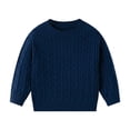 thumbnail image 1 of Staki Toddler Infant Baby Girl Boy Knit Sweater Cable Knitted Sweaters Long Sleeve Sweatshirt Fall Winter Clothes Outfit(Blue,2-3 Years), 1 of 5