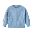 thumbnail image 1 of Staki Toddler Infant Baby Girl Boy Knit Sweater Cable Knitted Sweaters Long Sleeve Sweatshirt Fall Winter Clothes Outfit(Sky Blue,2-3 Years), 1 of 5