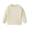 thumbnail image 1 of Staki Toddler Infant Baby Girl Boy Knit Sweater Cable Knitted Sweaters Long Sleeve Sweatshirt Fall Winter Clothes Outfit(White,3-4 Years), 1 of 6