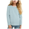 thumbnail image 1 of Staki Toddler Long Sleeve Shirts Kids Boys Long Sleeve Shirt Crewneck T-Shirts Tops Tee(Light Blue,9-10 Years), 1 of 7