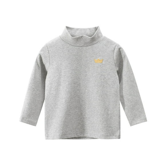 Staki Toddler Long Sleeve Tops Boy Boys' Long Sleeve Crewneck Shirt Tee Playwear for Kids(Gray,8-9 Years)