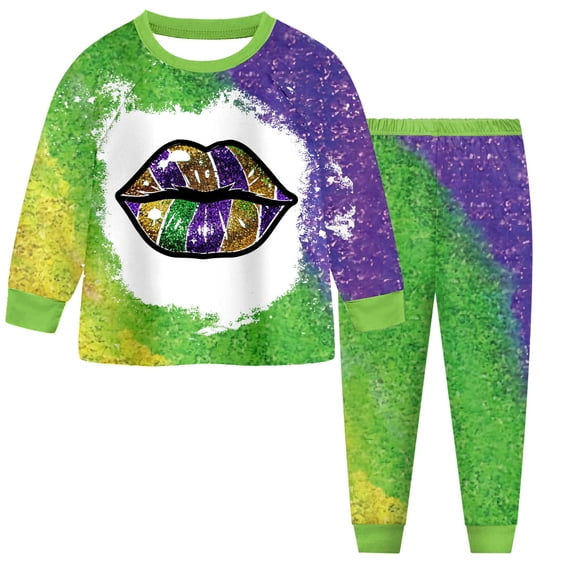 Staki Toddler Outfits for Girls Toddler Baby Carnivals Girl Outfit Ribbed Knit Shirt Set Little Kids 2-9Y(Light Green,8-9Years)