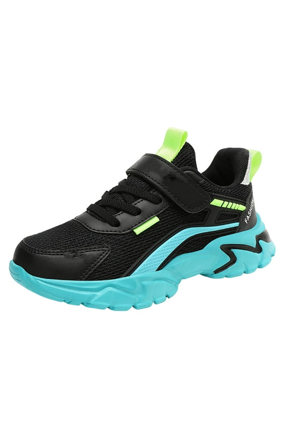 Toddler Shoes Boys Tennis Shoes Kids Lightweight Breathable Sneakers Running Athletic Shoes for Toddler(Black,2 Big Kid)