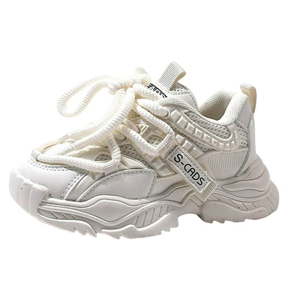 Staki Toddler Shoes Toddler Shoes Girls Lightweight Sneakers Barefoot Wide Shoe Flexible Casual Walking Shoes(White,1.5 Big Kid)