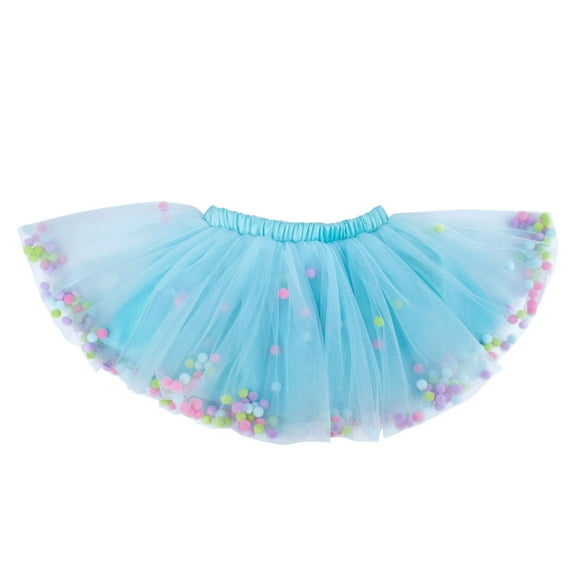 Staki Toddler Skirt Girls Sparkly Skirt Elastic Waist Sequin Skirt for Kids Party(Sky Blue,1-2 Years)