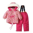 thumbnail image 1 of Staki Toddler Snowsuit Girls Snowsuit Set - 2 Piece Polar Fleece Lined Weather Resistant Insulated Ski Jacket & Snow Bibs Overalls for Girls 12M,18M,24M,3T,4T,5T(Hot Pink,12-18 Months), 1 of 9