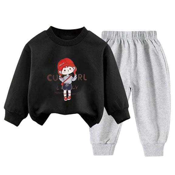 Staki Toddler Sweatsuit Toddlers and Baby Boys' Sweatshirt and Sweatpant Set 2-5T 6-12Y(Black,9-10 Years)